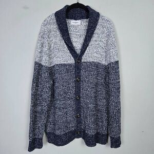 Goodfellow Mens Shawl Button Up Cardigan Size XL Navy Preppy Academia Professor